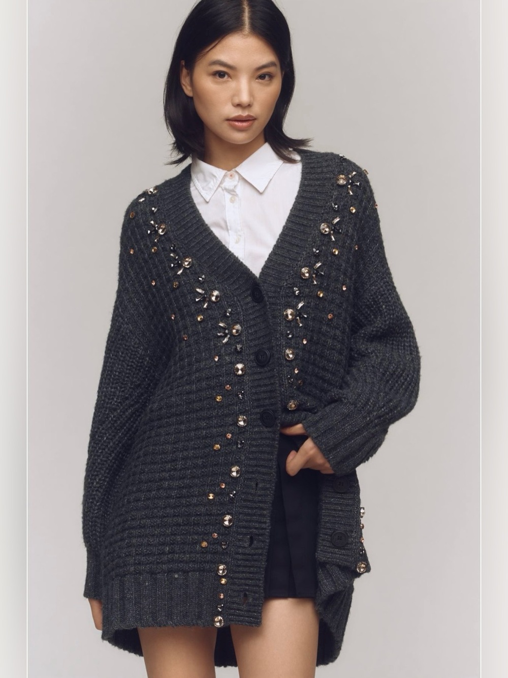 Anthropologie embellished cardigan sweater